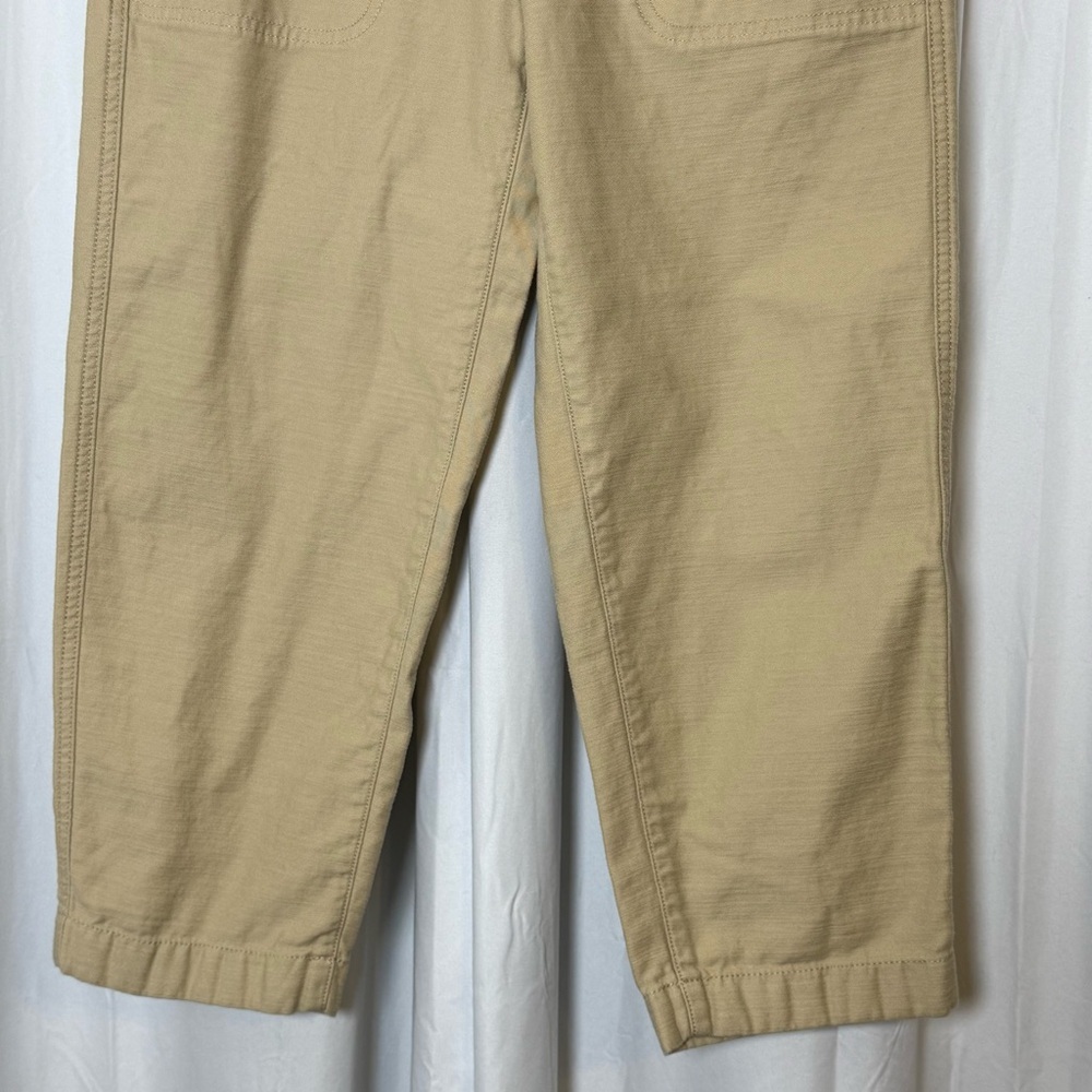 J Crew Cropped Pants Womens 6 Petite Tan Khaki Cotton Patch Pocket - Picture 5 of 9